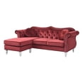 thumbnail image 1 of Pemberly Row Transitional Tufted Velvet Sofa Chaise in Burgundy Red, 1 of 5