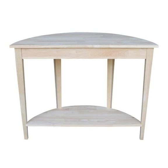 Pemberly Row Transitional Unfinished Half Moon Console Table