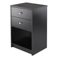 thumbnail image 1 of Pemberly Row Transitional Wood Accent Table with 2 Drawers in Black, 1 of 10