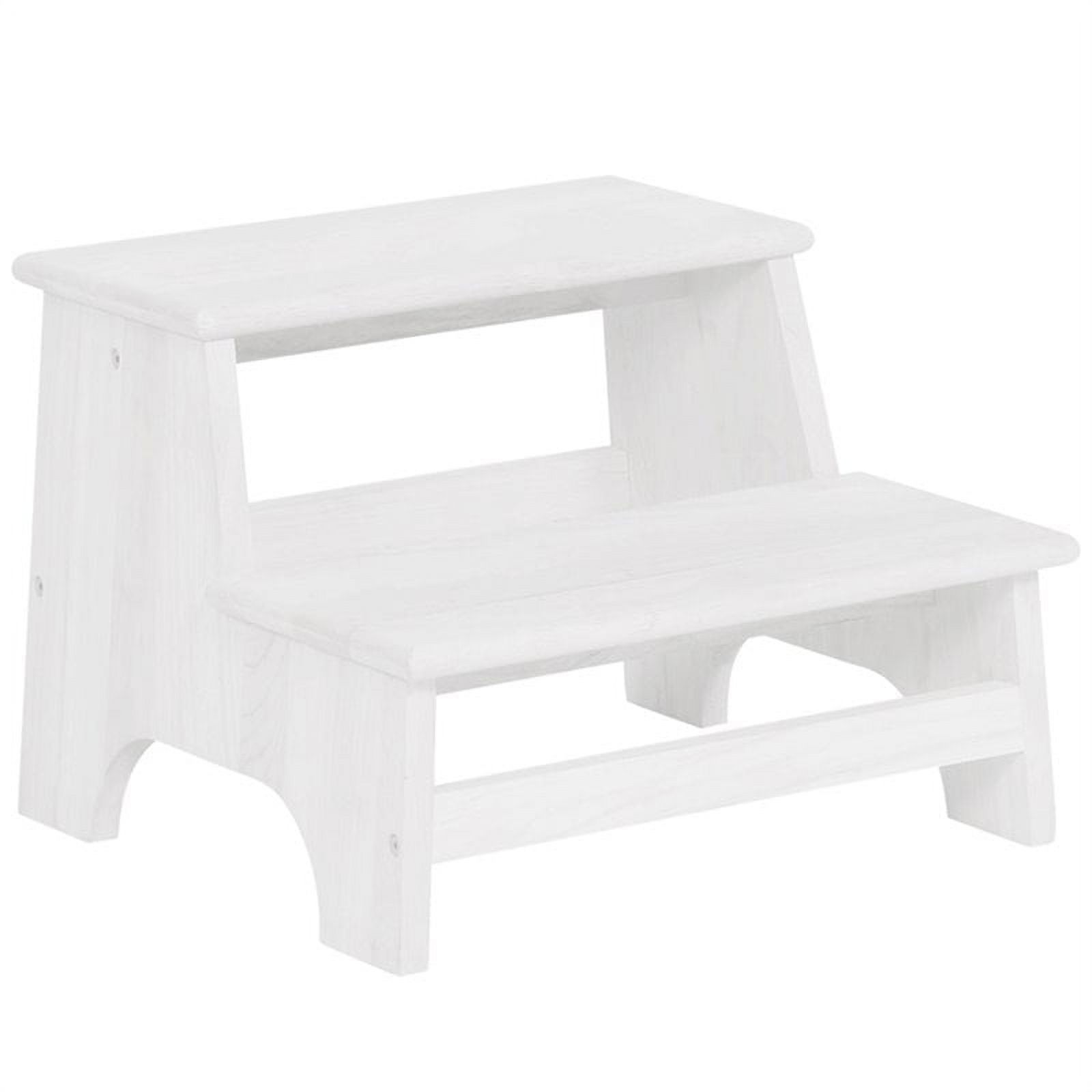 Pemberly Row Transitional Wood Bed Step in White