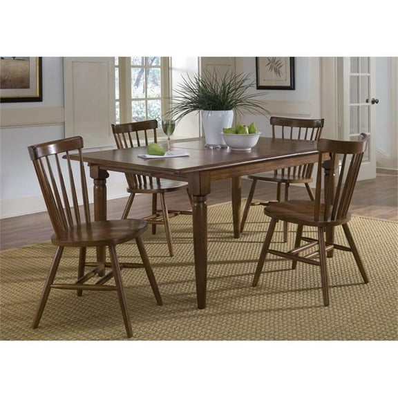 Pemberly Row Transitional Wood Butterfly Leaf Table in Tobacco