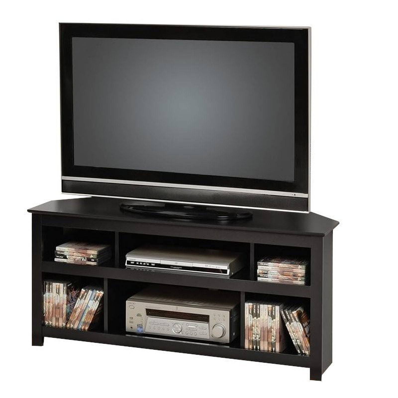 Pemberly Row Transitional Wood Corner TV Stand for TVs up to 48" in