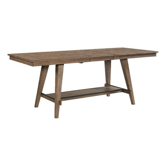 Pemberly Row Transitional Wood Counter Table in Mission Brown