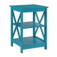 thumbnail image 1 of Pemberly Row Transitional Wood End Table with Middle and Bottom Shelf in Blue, 1 of 4