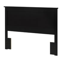 Pemberly Row Transitional Wood Full/Queen Panel Headboard in Black