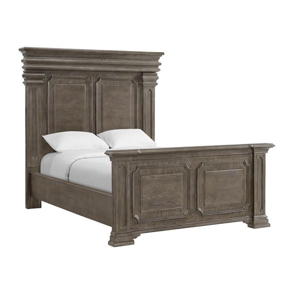 Pemberly Row Transitional Wood Queen 5PC Bedroom Set in Gray