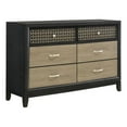 thumbnail image 1 of Pemberly Row Transitional Wood Rectangular Dresser Light Brown and Black, 1 of 14