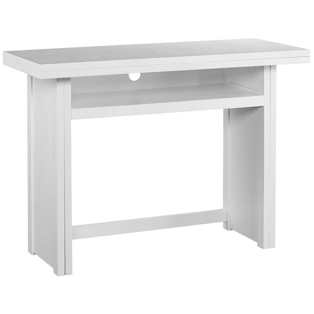 Pemberly Row Transitional Wood Top Convertible Table in White - Walmart.com