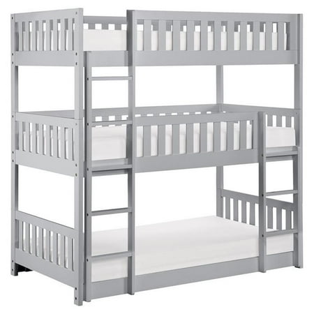 Pemberley Row Wood Gray Bunk Bed Rectangular Convertible 77.5" Unassembled