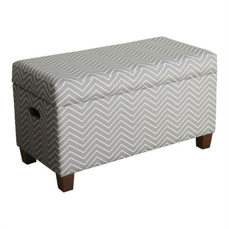 Pemberly Row Transitional Wood and Fabric Storage Bench in Gray Finish