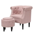 thumbnail image 1 of Pemberly Row Tufted Fabric Chair and Ottoman Set in Light Blush, 1 of 15