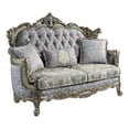 thumbnail image 1 of Pemberly Row Tufted Fabric & Wood Loveseat with 3 Pillows in Gray, 1 of 4