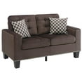 thumbnail image 1 of Pemberly Row Tufted Microfiber Loveseat in Chocolate, 1 of 7