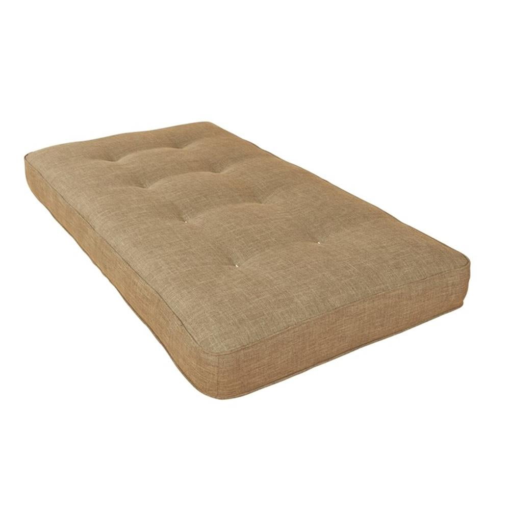 Pemberley Row Polyester Linen Stone Brown Twin Mattress Rectangular Decorative Tuft 75"W x 39"D