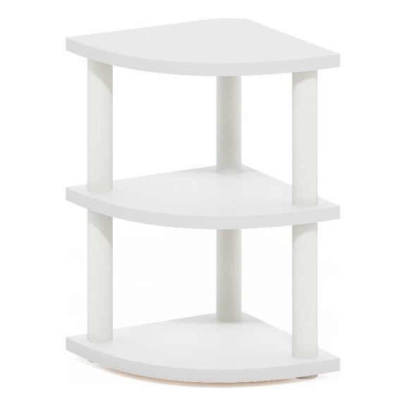 Pemberly Row Turn-N-Tube 3-Tier Corner Countertop Organizer Shelf in White