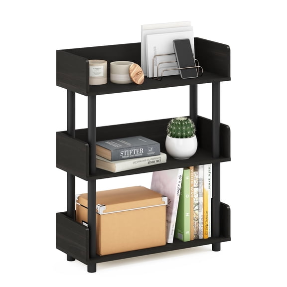 Pemberly Row Turn-N-Tube 3-Tier Freestanding Multipurpose Espresso Display Rack