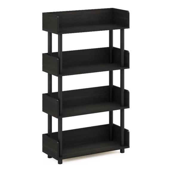 Pemberly Row Turn-N-Tube 4-Tier Freestanding Multipurpose Espresso Display Rack