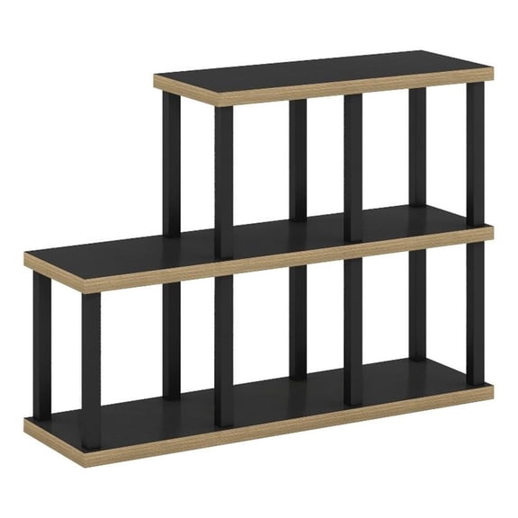 Pemberly Row Turn-N-Tube 5-Cube Decorative Display Shelf in Americano/Black