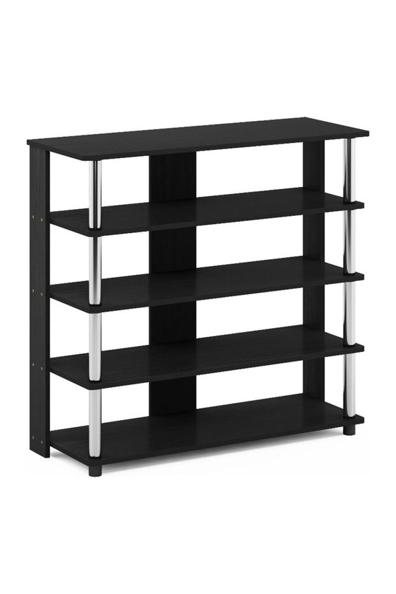 Turn-N-Tube 5-Tier Shoe Rack in Americano w/ Stainless Steel Tubes