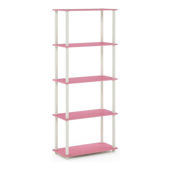 Pemberly Row Turn-N-Tube Engineered Wood 5-Tier Shelf Display Rack in ...
