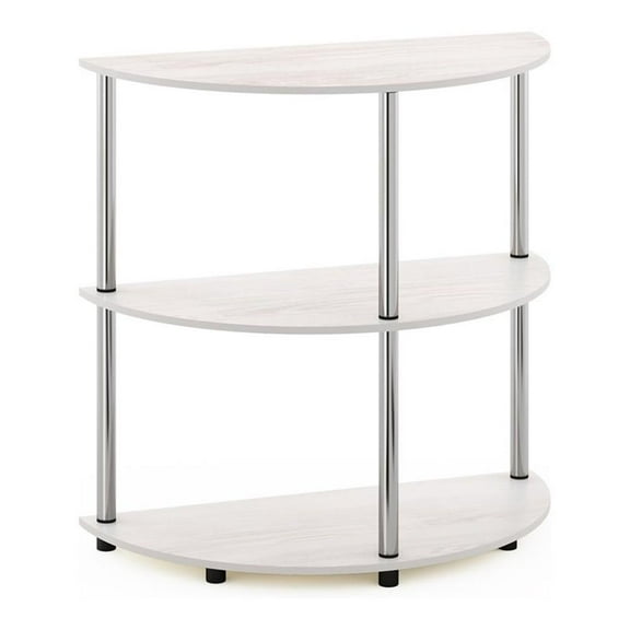 Pemberly Row Turn-N-Tube Engineered Wood Half Round Console Table in White Oak