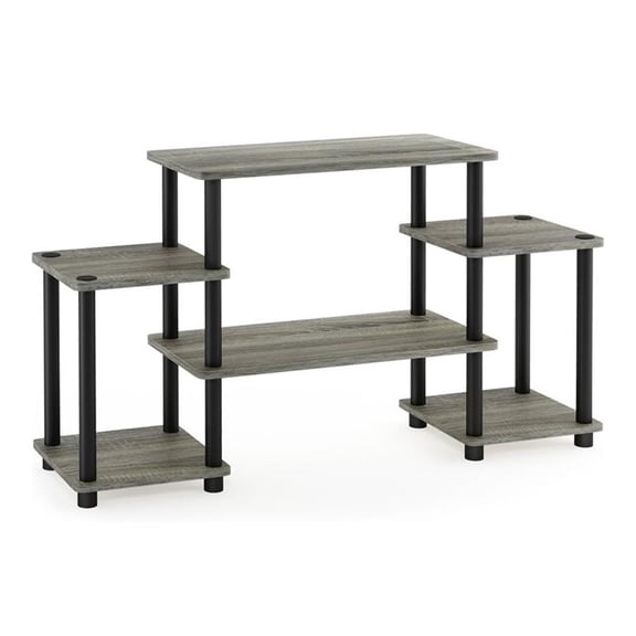 Pemberly Row Turn-N-Tube Entertainment Center for TV up to 25" in Oak Gray/Black