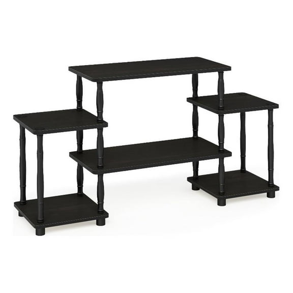 Pemberly Row Turn-N-Tube Entertainment Center with Bamboo Espresso/Black