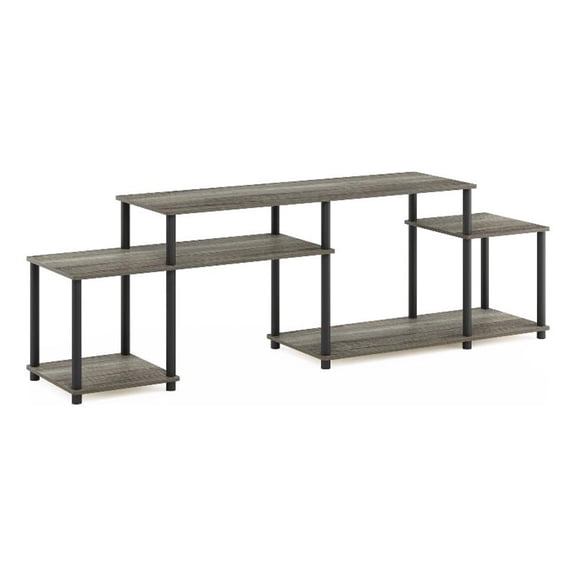 Pemberly Row Turn-N-Tube Handel TV Stand for TV up to 55" in French Oak/Black