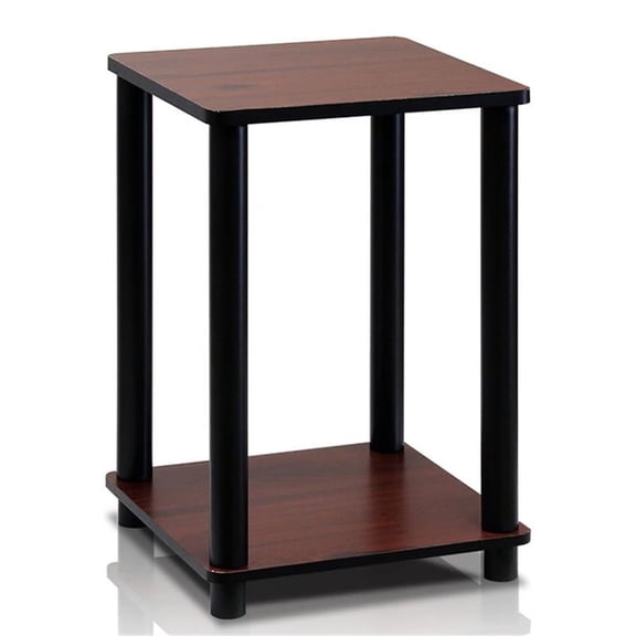 Pemberly Row Turn-N-Tube Haydn Engineered Wood End Table in Dark Cherry/Black