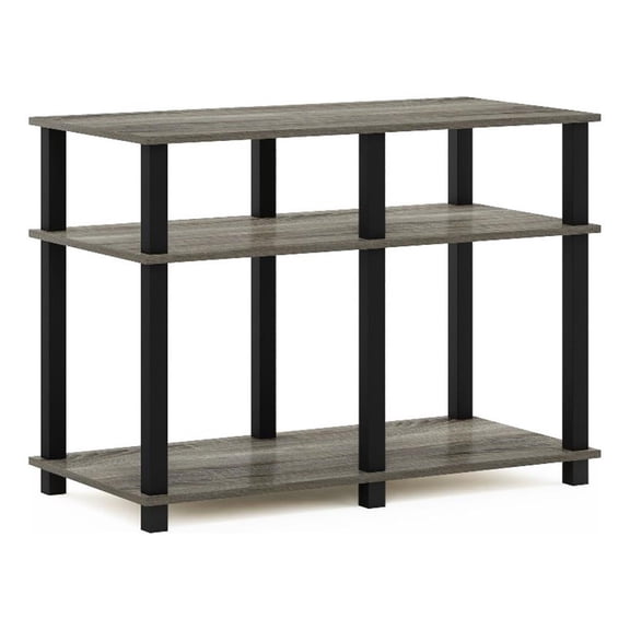 Pemberly Row Turn-N-Tube TV Stand for TV up to 40-inch in French Oak/Black