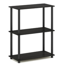 Pemberly Row Turn-N-Tube Wood 3-Tier Shelf Display Rack in Espresso/Black