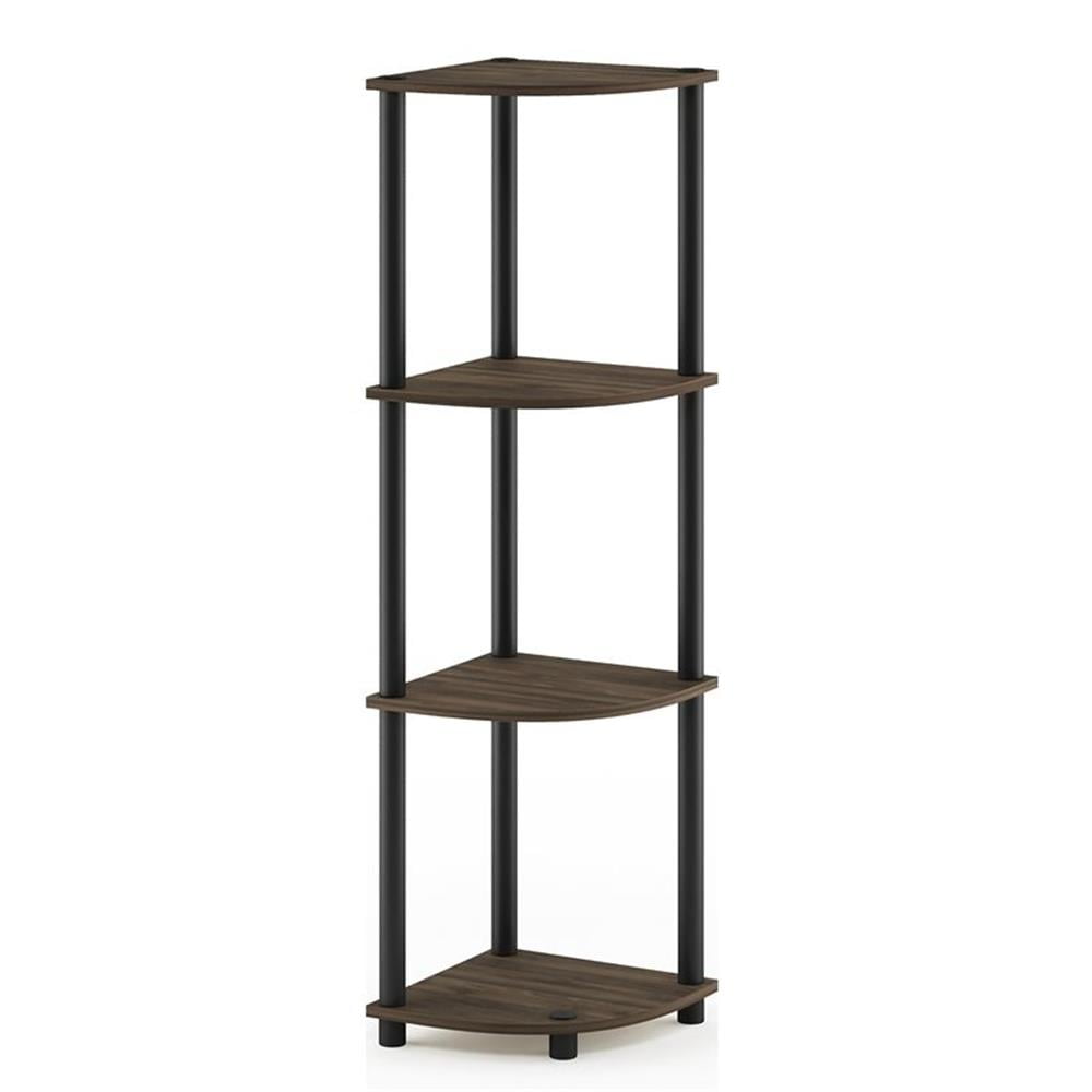 Pemberly Row Turn-N-Tube Wood 4-Tier Corner Display Rack in Walnut ...