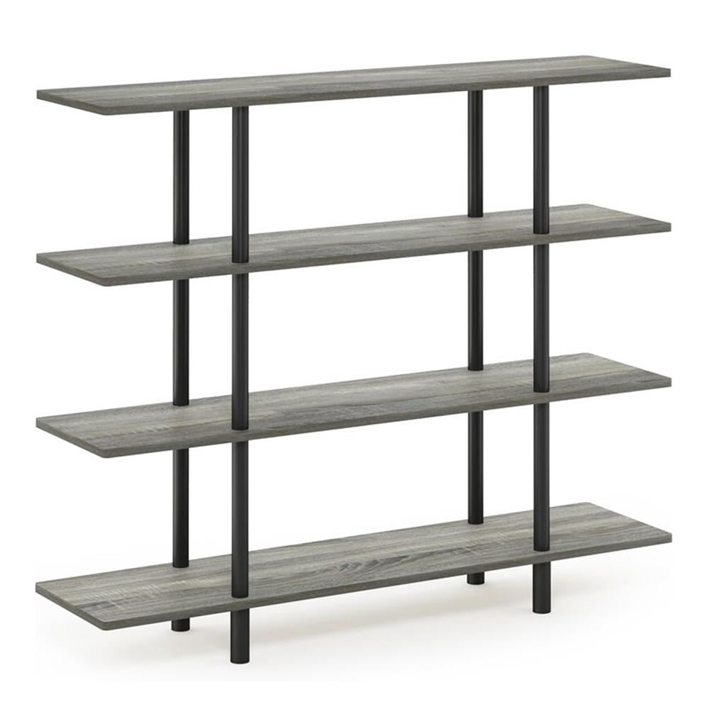 Pemberly Row Turn-N-Tube Wood 4-Tier Wide Display Shelf in French Oak ...