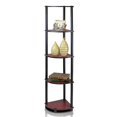 thumbnail image 1 of Pemberly Row Turn-N-Tube Wood 5 Tier Corner Display Rack in Dark Cherry/Black, 1 of 6