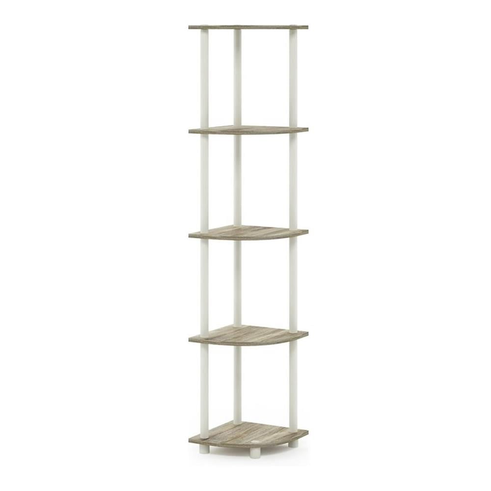 Pemberly Row Turn-N-Tube Wood 5-Tier Corner Display Rack in Sonoma Oak ...