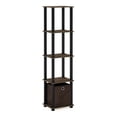 thumbnail image 1 of Pemberly Row Turn-N-Tube Wood 5-Tier Decorative Shelf in Columbia Walnut/Black, 1 of 6