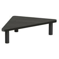 Pemberly Row Turn-N-Tube Wood Corner Monitor Riser Stand in Espresso/Black