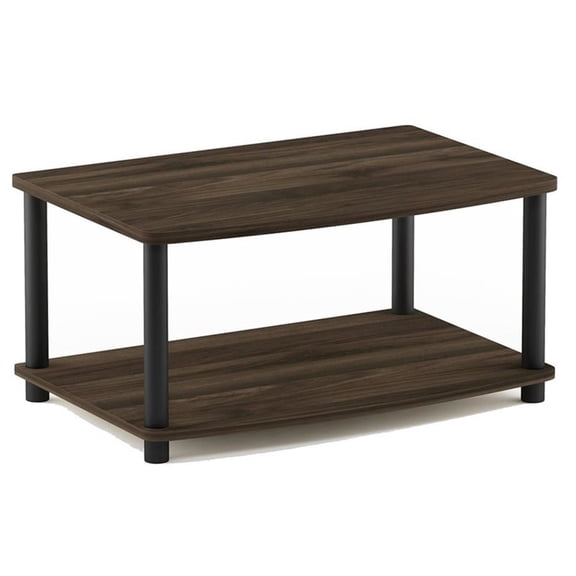 Pemberly Row Turn-N-Tube Wood Elevated TV Stand for TV up to 25" in Walnut