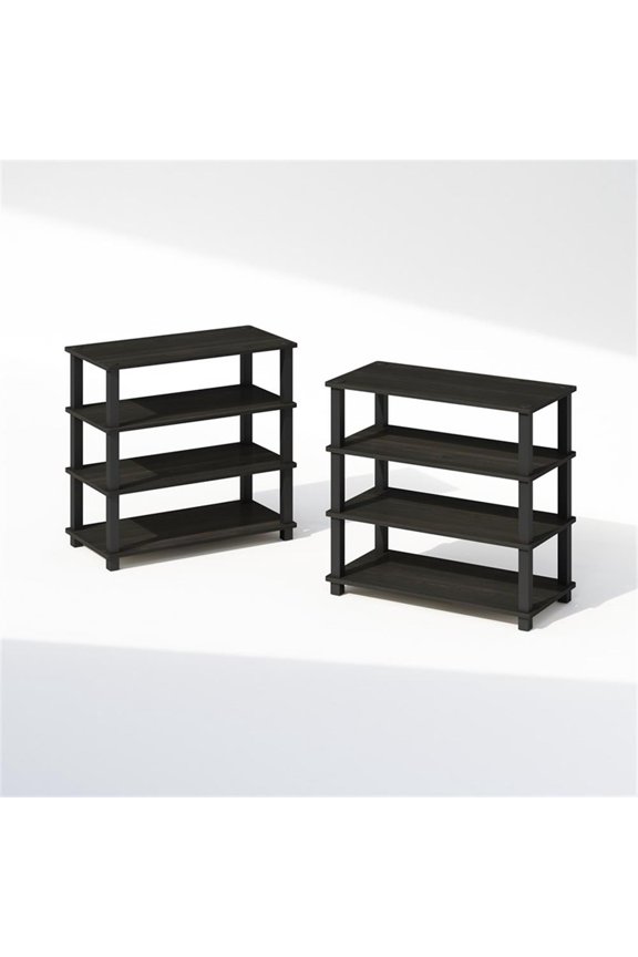 Turn-S-Tube 4-Tier Shoe Rack in Espresso Set of 2