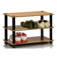 thumbnail image 1 of Pemberly Row Turn-S-Tube Engineered Wood 3-Tier Shoe Rack in Light Cherry/Black, 1 of 2