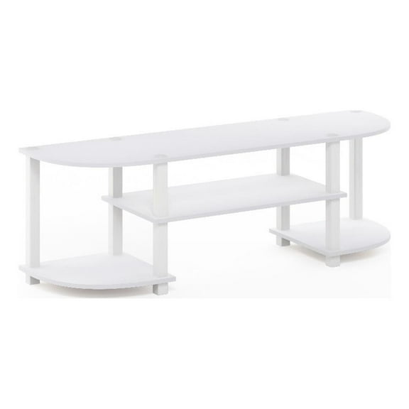 Pemberly Row Turn-S-Tube Wide TV Entertainment Center in White