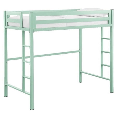 Pemberly Row Twin Loft Bed in Mint