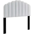 thumbnail image 1 of Pemberly Row Twin Modern Performance Velvet Headboard in White, 1 of 9