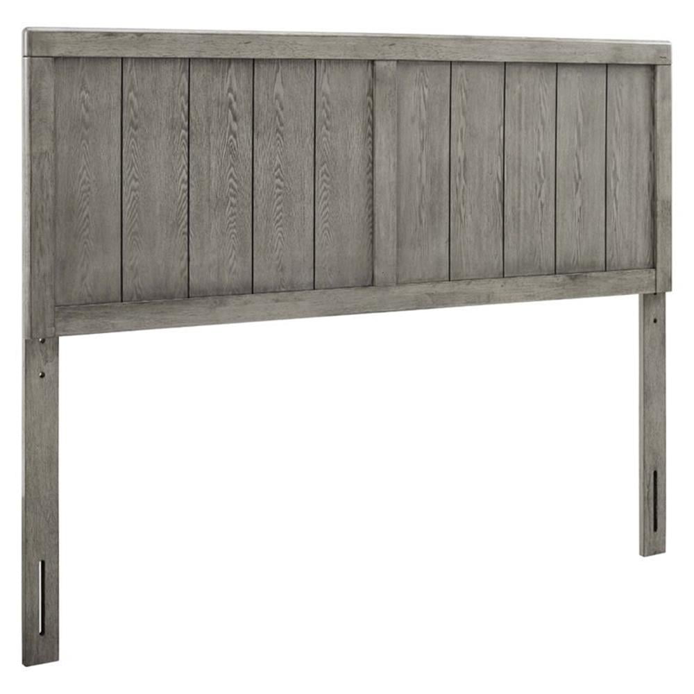 Pemberly Row Twin Modern Rubberwood and MDF Headboard in Gray