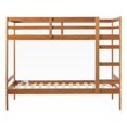 thumbnail image 1 of Pemberly Row Twin Over Twin Simple Solid Wood Bunk Bed - Caramel, 1 of 15