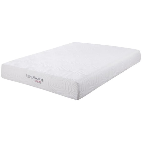 Pemberly Row Twin XL Transitional Fabric Memory Foam Mattress in White