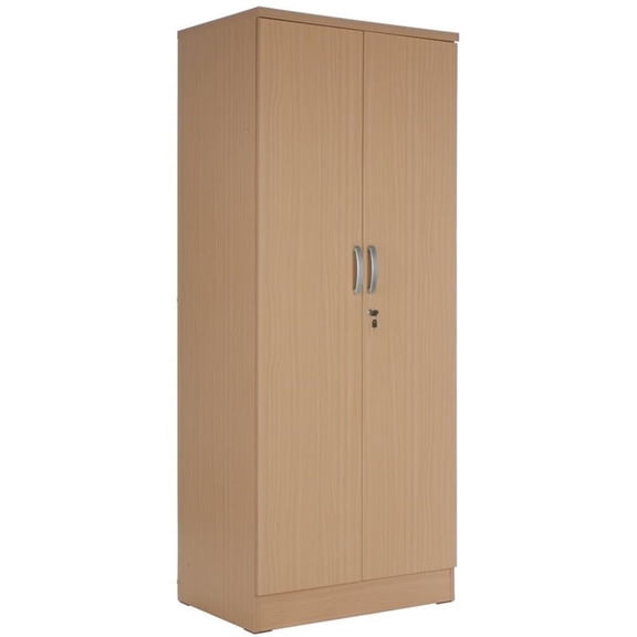 Pemberly Row Two Door Modern Wood Armoire Wardrobe Cabinet Beech Maple in Maple