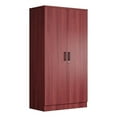 thumbnail image 1 of Pemberly Row Two Doors Modern Wood Armoire Wardrobe Cabinet in Mahogany, 1 of 10