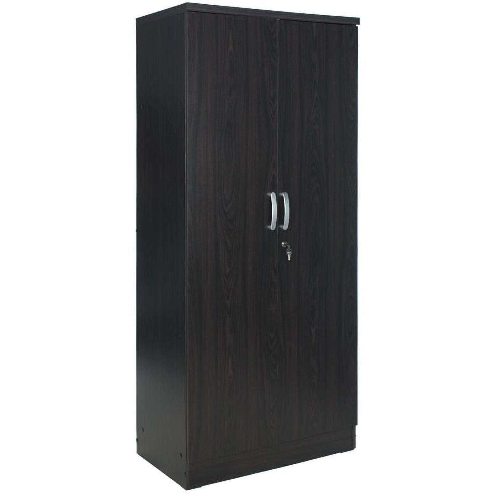 Pemberly Row Two Doors Modern Wood Armoire Wardrobe in Tobacco