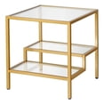 thumbnail image 1 of Pemberly Row Two-Tier Modern Metal Side Table in Antique Brass, 1 of 9